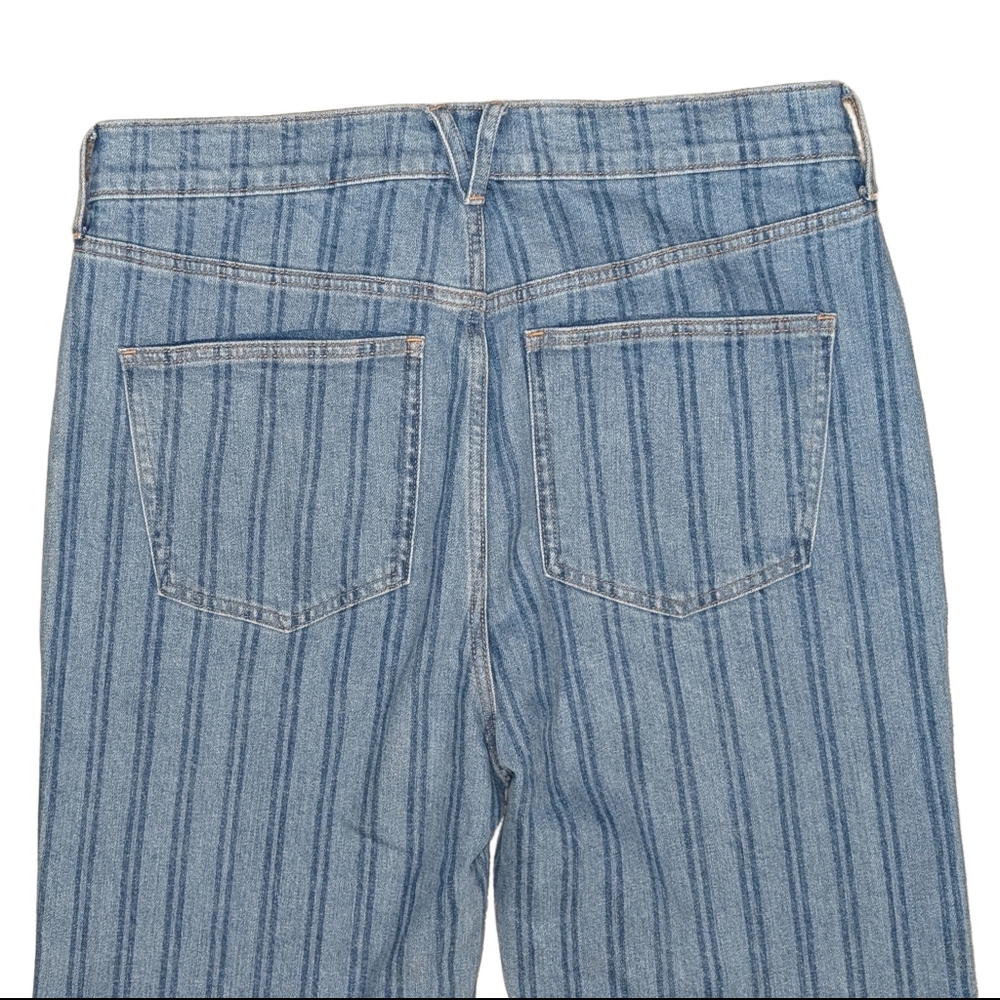 Veronica Beard Crosbie Wide Leg Striped Loafer High Rise Jean, Size 32 - Picture 7 of 11
